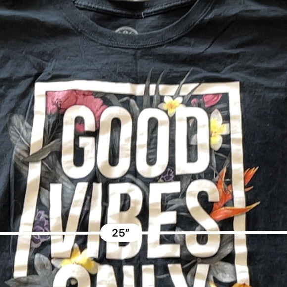 XXXL Black “Good Vibes Only” t-shirt - Picture 4 of 6